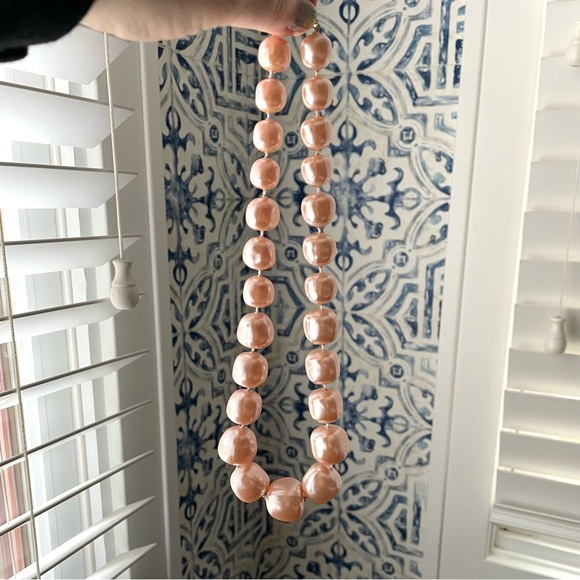 Gorgeous vintage champagne blush faux chunky pearl choker necklace midcentury - Picture 7 of 10